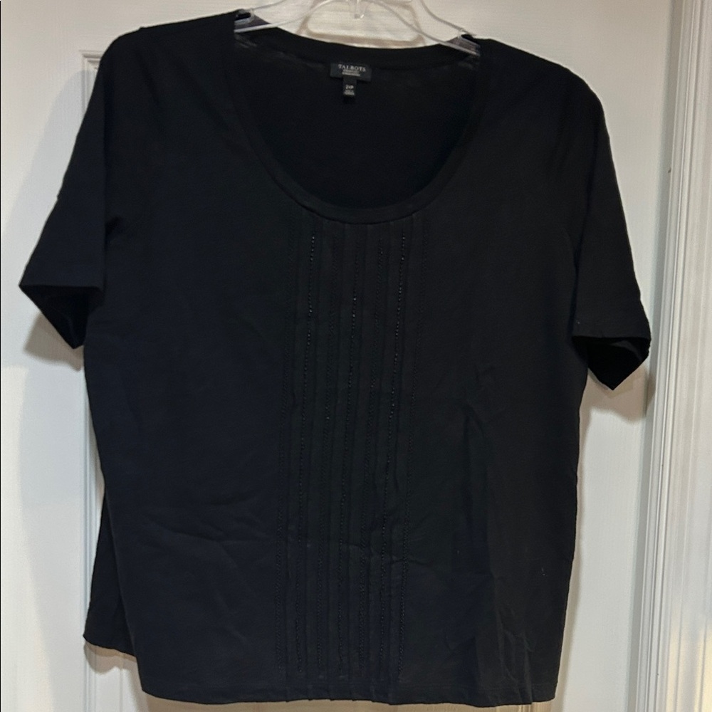 Talbots Classic Black Short Sleeve Tee